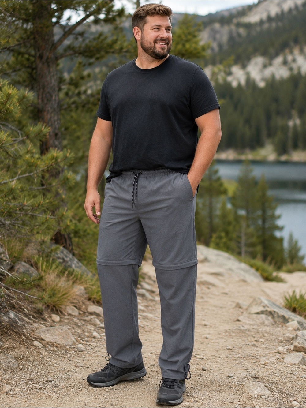 Old Navy Men's Convertible Gray Outdoor Travel Pants Size XXL Travel Hiking